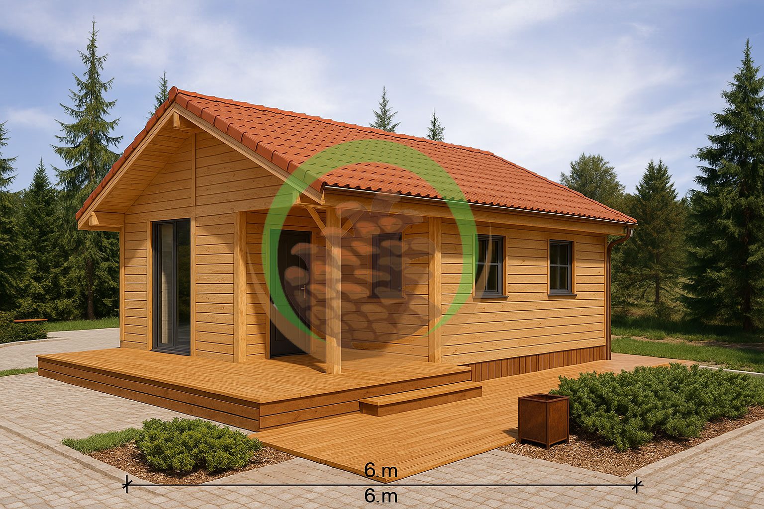 Casa de madeira T0 em pinho nordico certificado FSC
