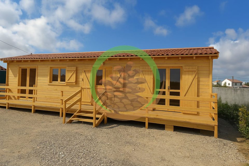 Casa de madeira T1 em pinho nordico certificado FSC