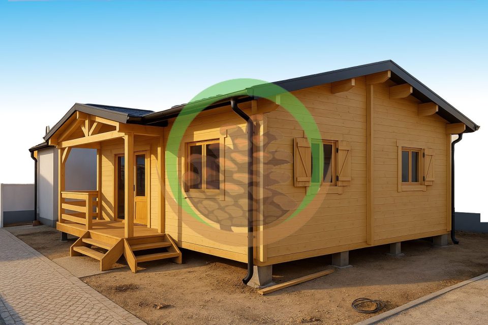 Casa de madeira T2 em pinho nordico certificado FSC
