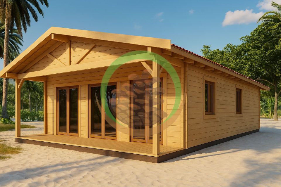 Casa de madeira T3 em pinho nordico certificado FSC