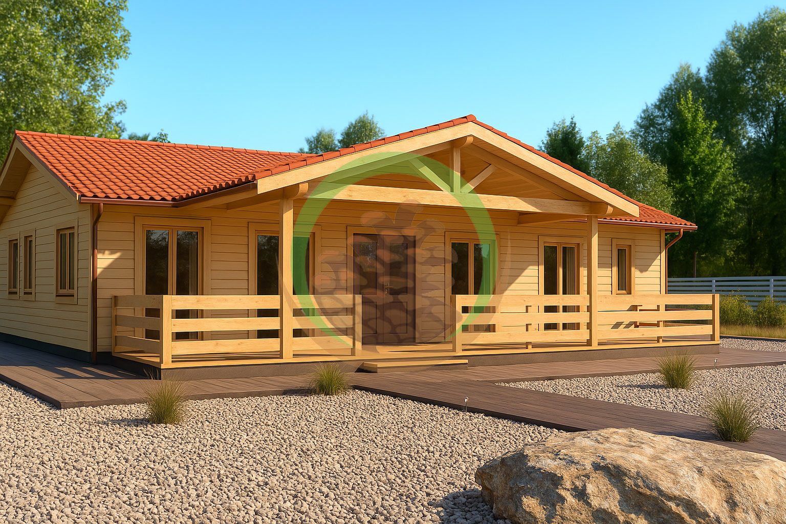 Casa de madeira T5 em pinho nordico certificado FSC